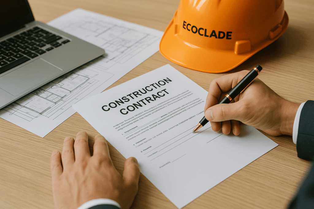 EcoClade Construction contract signing