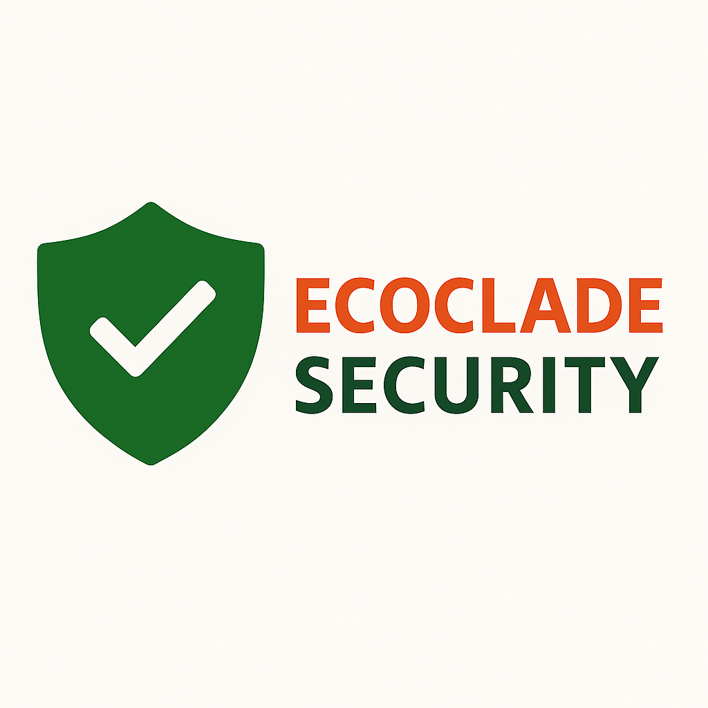 EcoClade Security logo with a green shield and white checkmark, symbolizing website safety, data protection, and trusted construction practices.